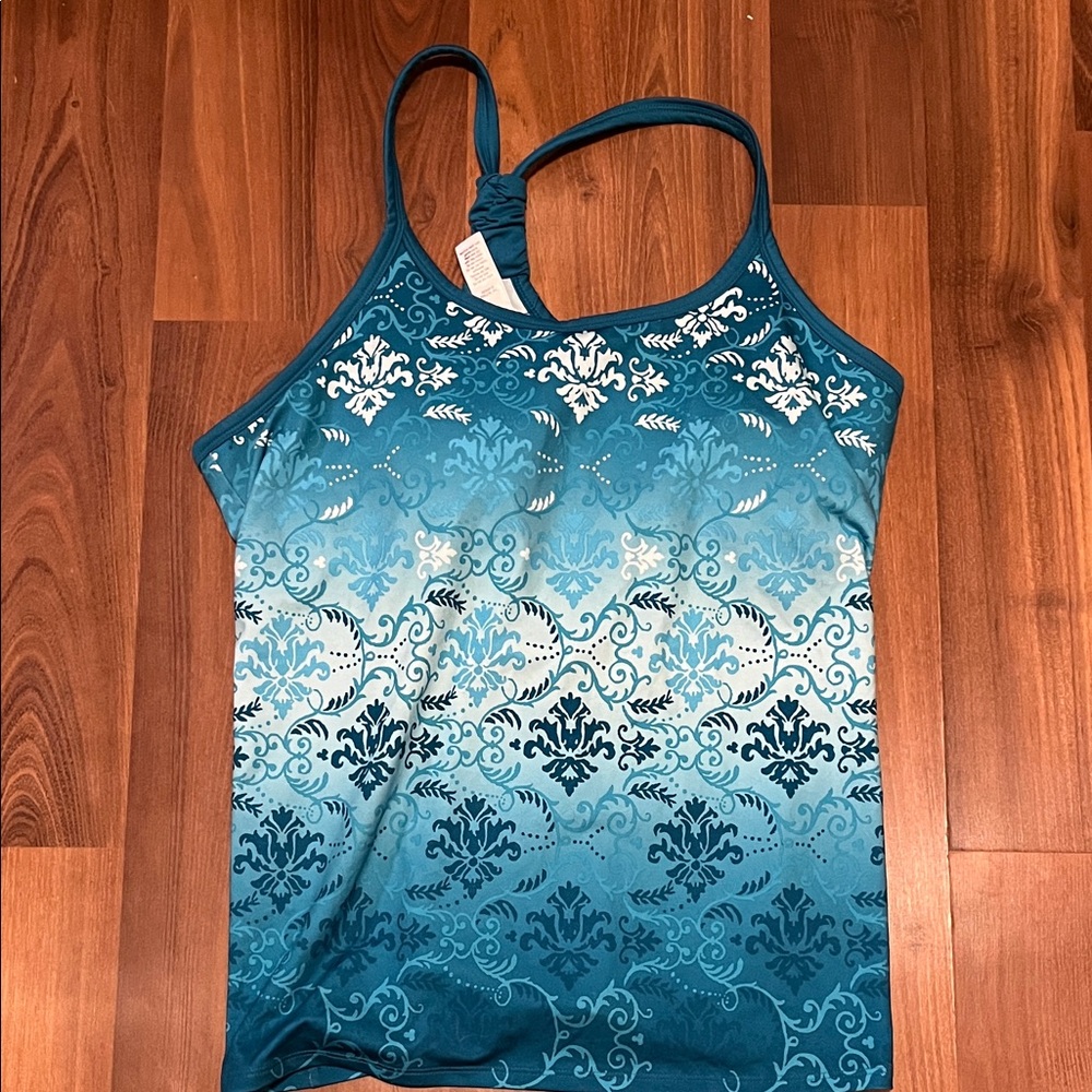 Teal Patterned Women's Top